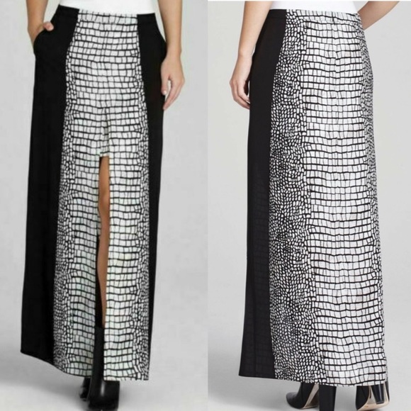 BCBG MAXAZRIA Croc Animal Print Slit Maxi Skirt - Picture 3 of 15